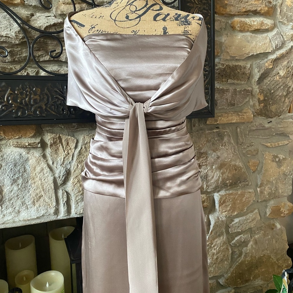 Nicole  Miller Ruched Silk Strapless Formal Gown with Matching Shawl (NWT) Size